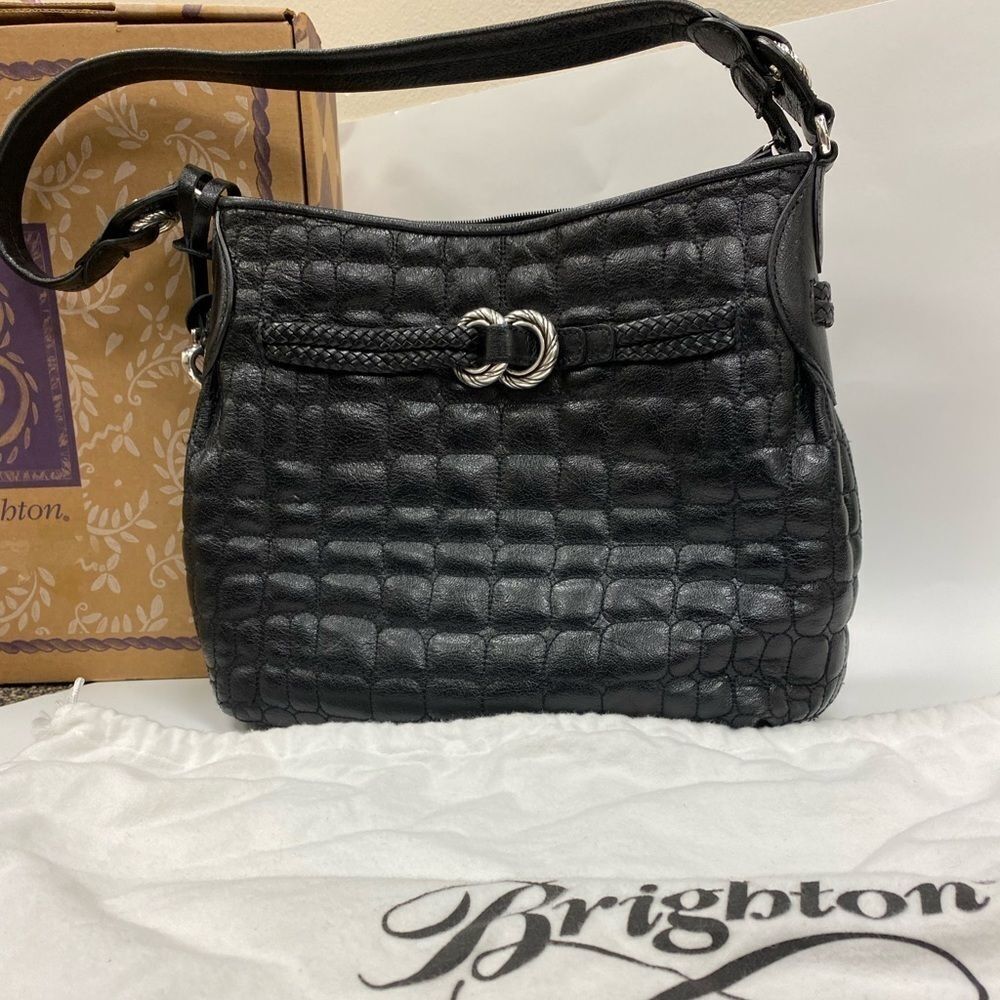 Brighton Medium quilted black leather shoulder ba